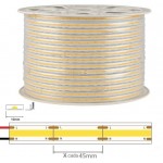 Tira LED 230V monocolor 15W/mt COB IP67 10x5mm corte cada 45mm, Bobina 50mts x 7,30€/m